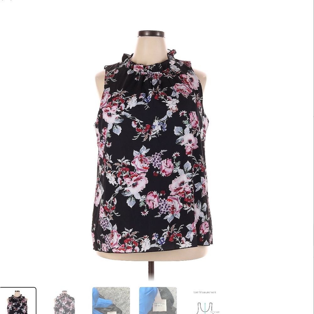 Floral Black Sleeveless Top